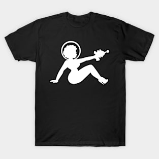 Retro Mudflap Girl Space Cadet Pinup (White design) T-Shirt